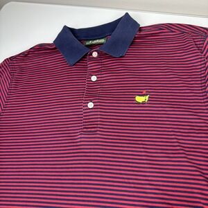 The Masters Golf Tournament Amen Corner Polo Shirt Size Medium Striped Vintage